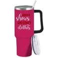 thumbnail image 2 of 40 oz Tumbler Pink Tumbler Murder Shows And Comfy Clothes Tumbler with Lid and Straw Insulated Tumblers Stainless Steel Tumbler （1pc）, 2 of 7