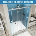 thumbnail image 4 of Shower Door Frameless, 60" W × 76" H Double Sliding Shower Door for Bathroom, 5/16" (8mm) Tempered Glass Door for Walk-in Shower, Stainless Steel Handle, ‎Chrome, 4 of 9
