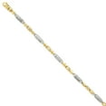 thumbnail image 1 of 14K Two-tone 4.6mm Hand-polished Fancy Link Bracelet in 14k Yellow and White Gold, 1 of 2