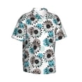 thumbnail image 3 of Xecao Watercolor Sunflower print Hawaiian shirt - a stylish short-sleeve button-down for men, perfect for casual beach and tropical outings., 3 of 9