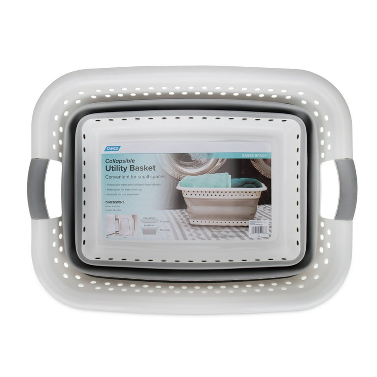 Camco, Collapsible Utility Basket, 51903, Large White/Gray