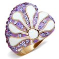 thumbnail image 1 of Alamode TK1850-9 Bague en Acier Inoxydable Or Rose pour Femmes avec Cristal de Qualité Supérieure Multicolore - Taille 9, 1 of 1