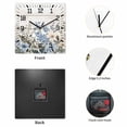thumbnail image 2 of Blue Floral Spring Wooden Wall Clock Silent Non Ticking, Summer Botanical Flower Vintage Square Wall Clocks Battery Operated, Decor Clock for Home Office, Living Room, Kitchen, 12 Inch, 2 of 9