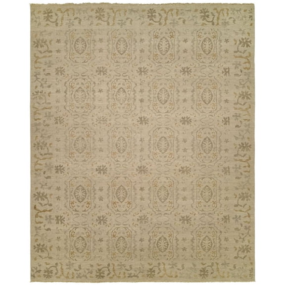 Kalaty Luxe Area Rug LX-875 Transitional Beige Modern Bohemian, Beige, 6' x 9'
