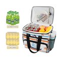 thumbnail image 2 of FORMRS Insulated Cooler Bag 24 Cans Capacity Soft Leakproof Lunch Box with Side Pockets, Blue Nautical Pattern, 2 of 7