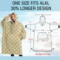 thumbnail image 4 of Oversized Wearable Blanket Hoodie,Yellow and White Checkerboard Pattern Sherpa Blanket Hoodie with Super Pockets,Super Warm Fuzzy Pullover for Women & Men, 4 of 6