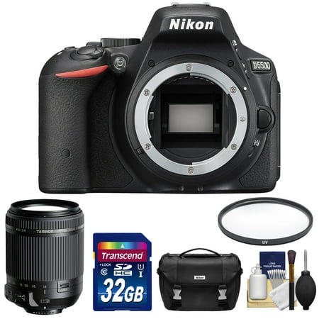 Nikon D5500 Wi-Fi Digital SLR Camera Body (Black) - Factory Refurbished with Tamron 18-200mm VC Zoom Lens + 32GB Card + Case + Filter + Kit