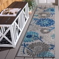 thumbnail image 2 of SAFAVIEH Cabana Garnet Floral Indoor/Outdoor Runner Rug, Grey/Blue, 2' x 14', 2 of 17