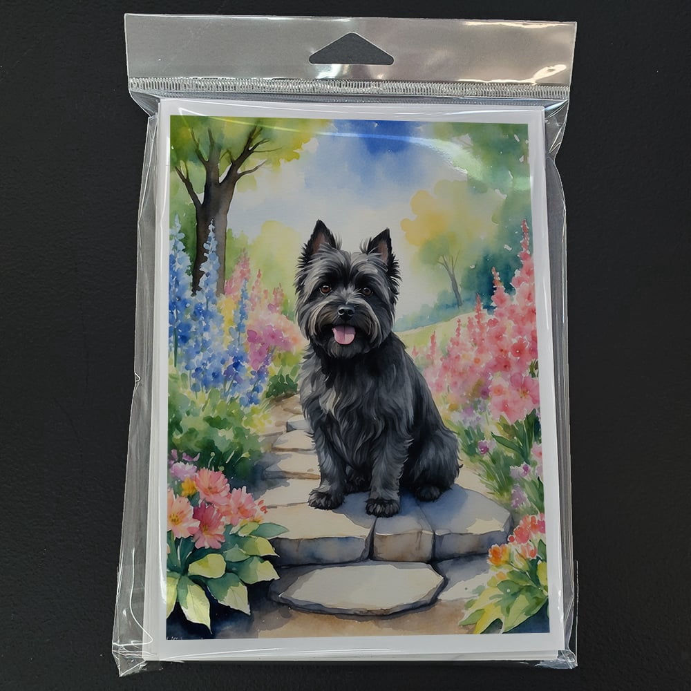 Cairn Terrier Spring Path Greeting Cards Pack of 8 7 in x 5 in