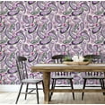 thumbnail image 5 of S4Sassy Paisley & Floral Wallpaper - Asian Style Wall Covering, 25" X 120" Self-Adhesive Textured Vinyl Walls Paper, Decorative Wallwrap, Easy Diy Walls Covering For Bedroom, Living Room - Purple, 5 of 7