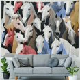 thumbnail image 4 of Patifu Horses Group Pattern Tapestry Wall Hanging Unique Style Graphic Tapestries Home Wall Decor Art for Living Room Bedroom Apartment Farmhouse Dorm 40x60inch, 4 of 6