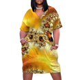 thumbnail image 2 of Vestido suelto con bolsillo y brocado dorado vestidos de noche para mujer vestidos de fiesta 2025, 2 of 7