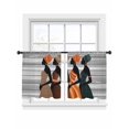 thumbnail image 2 of Sheer Curtains 54 Inches Long, Black Female Light Filtering Window Curtains for Living Room/Bedroom, African Women Geometric Abstract Art Rod Pocket Voile Sheer Curtain Drapes, 52"W x 54"L, 2 Panels, 2 of 8