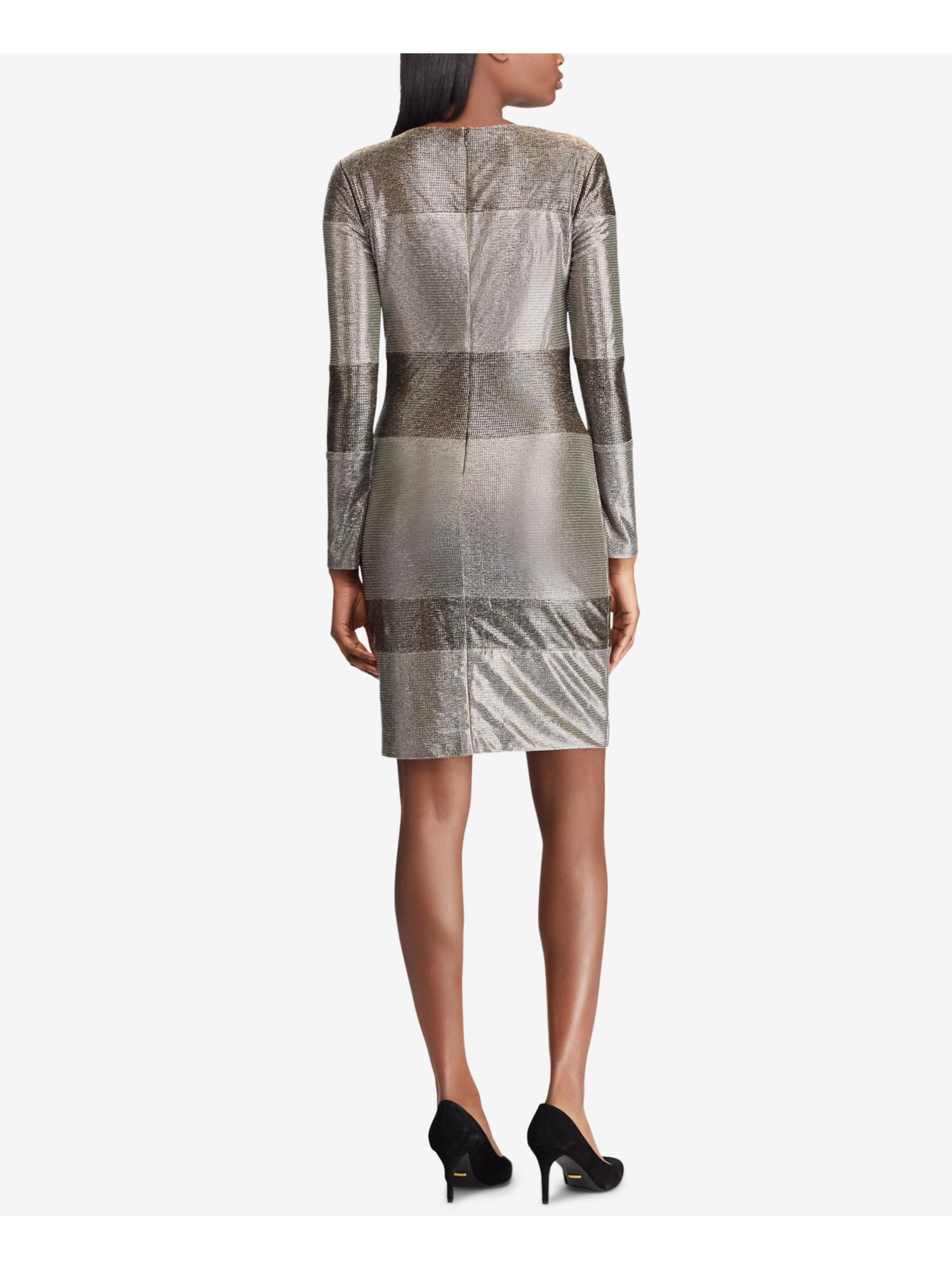 ralph lauren gold sequin dress
