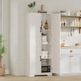 thumbnail image 4 of 60-pulgada de altura pantry gabinete kitchen almacenamiento con 2 doors y adjustable estantes freestanding de madera cupboard para bathroom dining room y sala de estar (blanca), 4 of 7