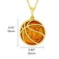 thumbnail image 2 of Metal Masters 14K Gold-plated 925 Sterling Silver Basketball Pendant Necklace 20 Chain, 2 of 3