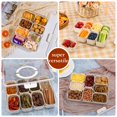 thumbnail image 4 of Divided Storage Container, 8 Compartment Snackle Box with Carry Handle, Portable Serving Tray for Charcuterie, Fruits, Nuts, Ideal for Travel, Picnics, Office Parties and Meals, White, 4 of 6
