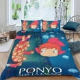 thumbnail image 2 of Ponyo en el Acantilado Conjunto de sábanas temático, trío de piezas, cómodo y amigable con la piel, diseño único, regalo de decoración para el hogar para familiares, amigos y fans,173cm *218cm, 2 of 6