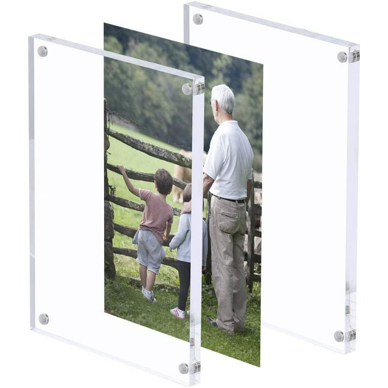 CECOLIC 6x8 Acrylic Photo Frame, Clear Acrylic Magnetic Picture Frames,  Double Sided Magnetic Photos Frames for Tabletop Display, Postcard Display