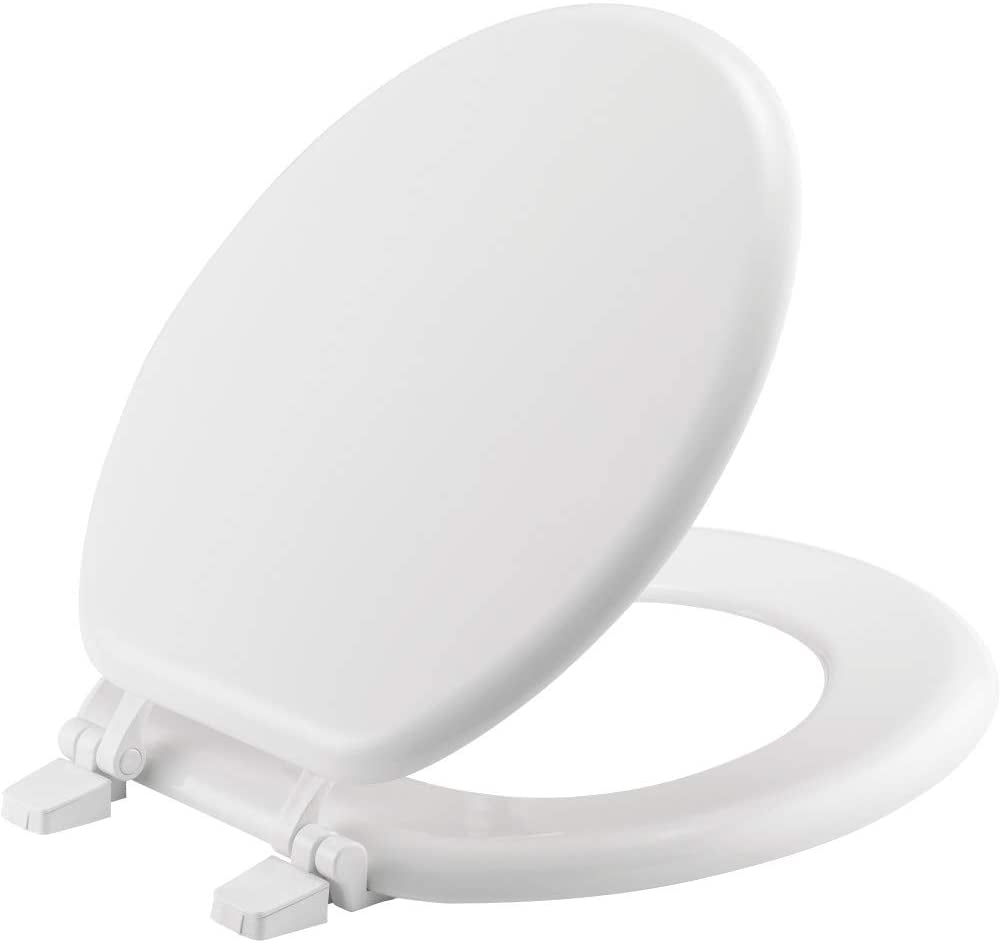 1 Economy Toilet Seat Round Durable Enameled Wood White