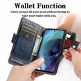 thumbnail image 2 of Case for Motorola Moto G51 Cover Leather Wallet Folio Case Book Design Flip Magnetic Closure - Blue, 2 of 5