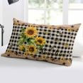 thumbnail image 5 of Sunflower Plaid Throw Pillow Covers, Country Sunshine Star Vintage Bee Black Soft Breathable Pillow Cases with Zipper for Sleeping, King Size Pillowcases for Couch Bed Sofa Chair 20x36 Inches, 5 of 6