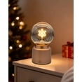 thumbnail image 2 of Lámpara de mesa pequeña inalámbrica: luz LED recargable para decoración del hogar de Navidad, regalo ideal para parejas dormitorio mesita de noche (copo de nieve), 2 of 5