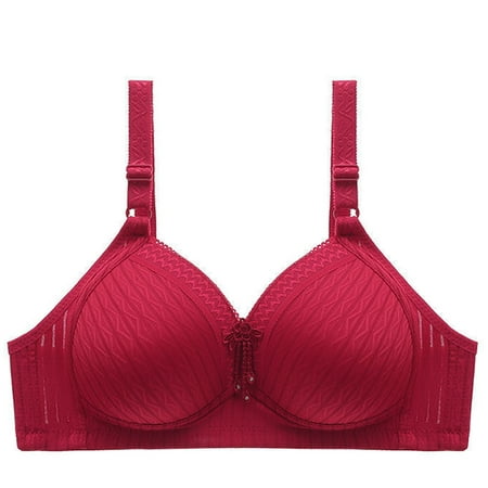 

Aoochasliy Bras for Women Clearance Push Up Solid Color Fashion Bowknot Comfortable Hollow Out Bra Underwire No Rims