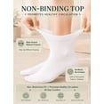 thumbnail image 2 of Comfello Circulatory Diabetic Ankle Socks for Men & Women – 3-Pack – Non-Binding, Extra Wide Moisture Wicking Cotton Socks, 2 of 7