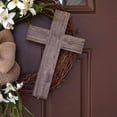 thumbnail image 3 of Round Easter Door Wreath with Cross with Burlap ornaments easter wreath Home Front Door Decor Rustic, 3 of 8