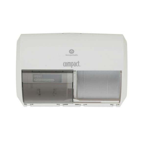 Compact 56797A Georgia-Pacific Side-By-Side Double Roll Toilet Paper Dispenser, White