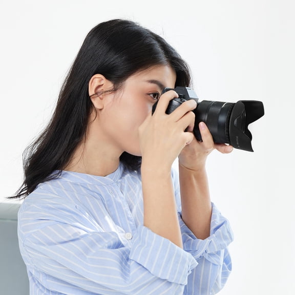 QIFULL 52mm Dslr Camera Lens Hood Black Durable ABS Plastic for Cameras