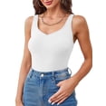 thumbnail image 1 of Charmo Débardeurs en Coton pour Femmes à Col en V, Bretelles Plus Larges et Ajustables, Camisole avec Soutien-Gorge, 1 of 7
