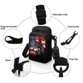 thumbnail image 5 of HELLHERO Wolf American Flag Pattern Messenger Bag with 2 Layers Women Messenger Bag Trendy Polyester, 5 of 7
