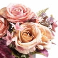 thumbnail image 4 of Enova Home Artificial Rose and Hydrangea Silk Flowers Arrangement in Ceramic Vase with Faux Water (Pink Purple), 4 of 4
