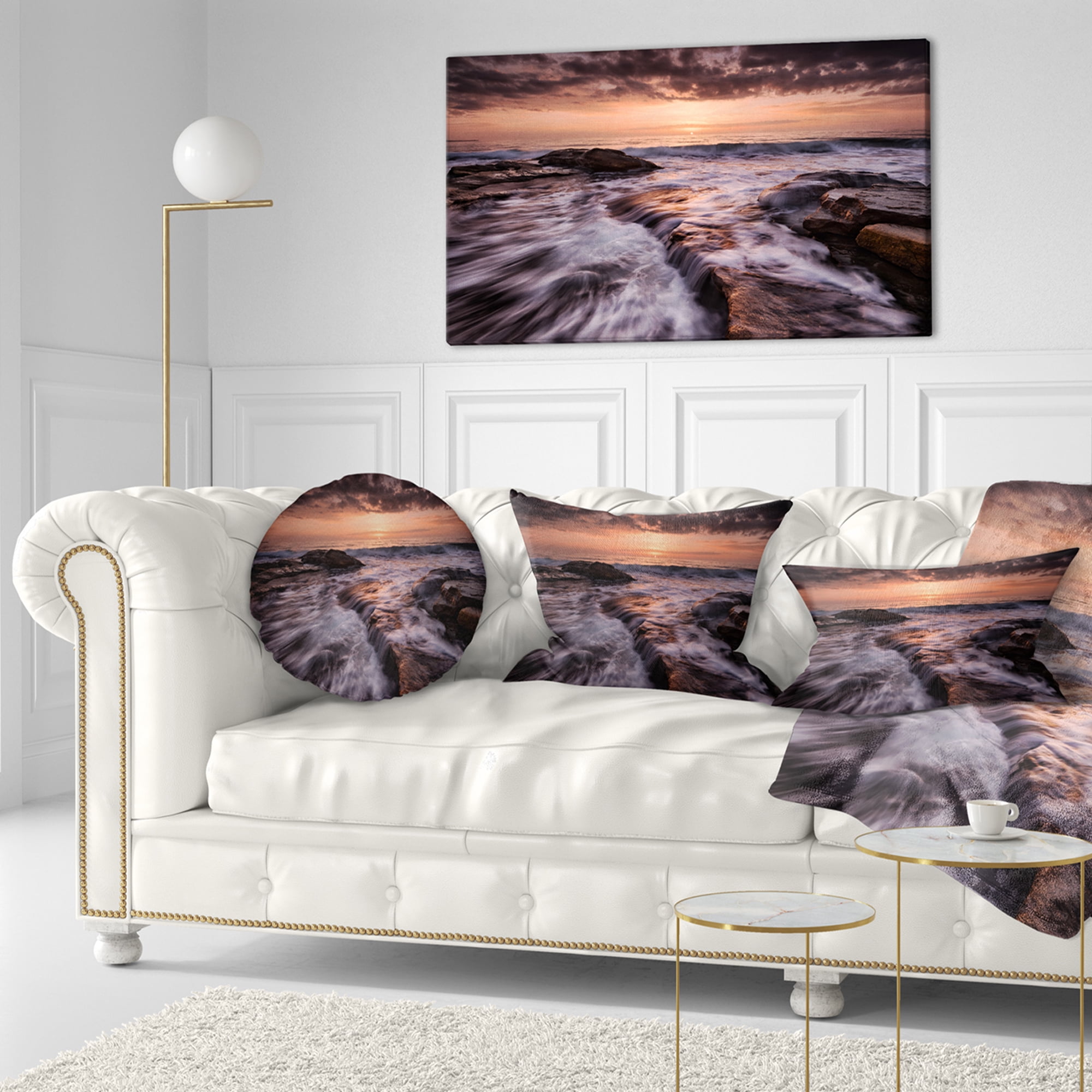 Designart 12" x 20" Black Polyester Throw Pillow