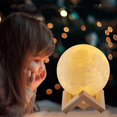 thumbnail image 1 of Lámpara de luna para dormitorio, luz de luna con impresión 3D, luz de noche de color variable, bola de luz de luna, interruptores táctiles y remotos, luz de noche recargable para decoración del hogar, 1 of 5