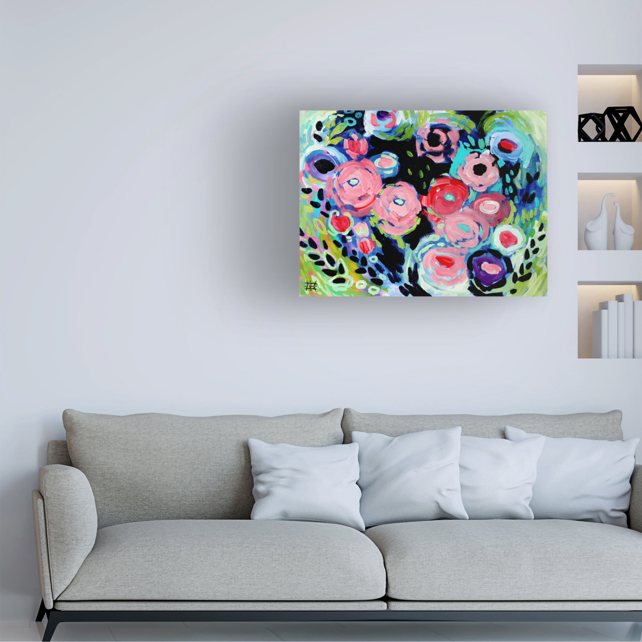 Canvas Wall Art - Natasha Wescoat 'Spring Reveal' Wall Art for Living Room, Bedroom, or Office Décor by Trademark Fine Art - 19 x 19 Inches