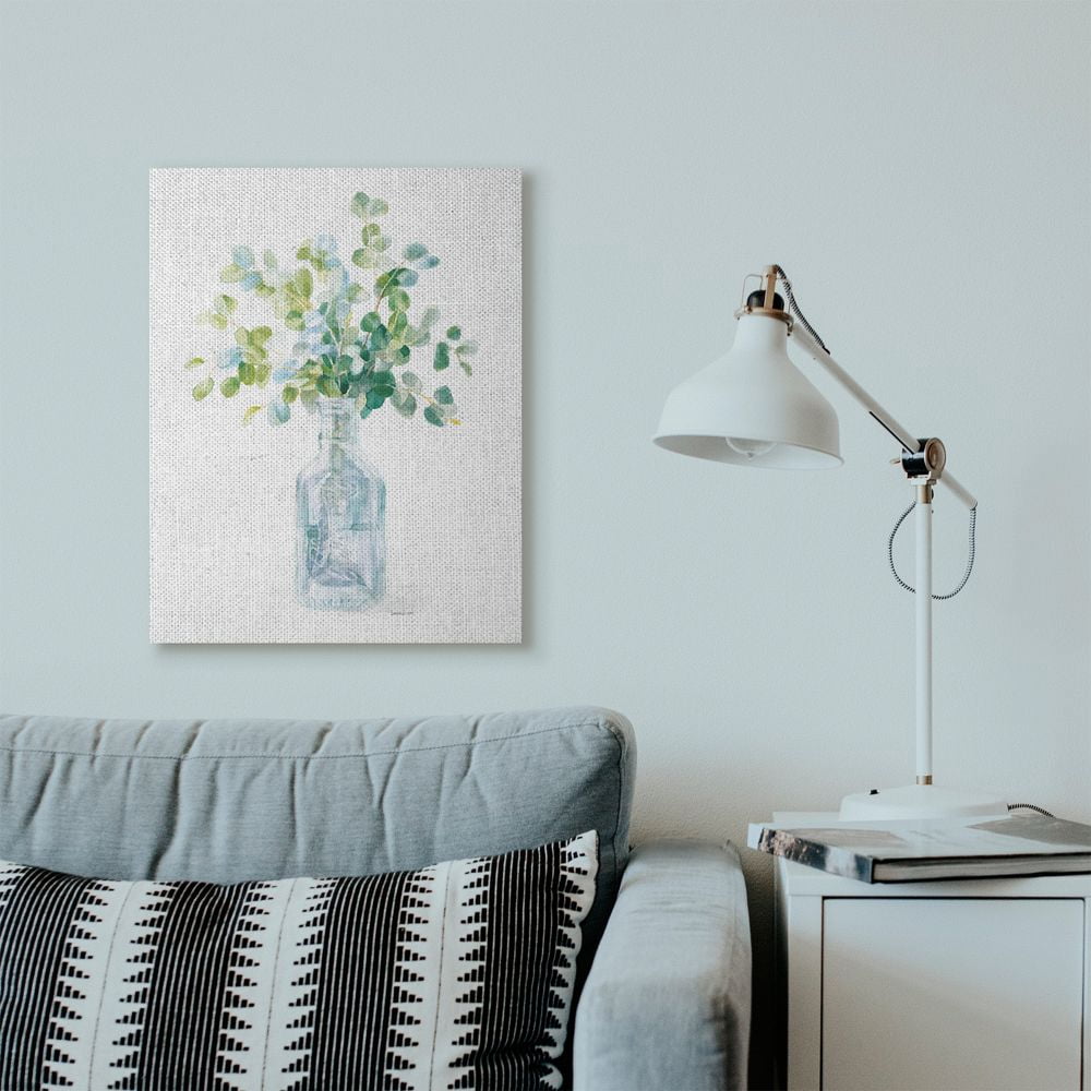 Stupell Industries Flower Jar Still Life Green Blue Painting Canvas Wall Art by Danhui Nai
