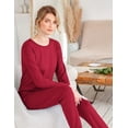 thumbnail image 4 of Ekouaer Womens Jogger Pajama Sets Long Sleeve Sleepwear Round Neck Nightwear Soft Pjs Lounge Sets with Pockets, 4 of 5