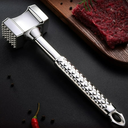 

Meat Tenderizer Hammer 304 Stainless Steel Double Side Hammer for Steak Beef Pork Chops Kitchen