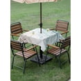 thumbnail image 4 of Outdoor Tablecloth with Umbrella Hole for Patio/Picnic/Party/Camping, Ombre Brown Blue Waterproof Table Cloth Square Cover Washable, Summer Coastal Ocean Sea Beach Wave (54"x 54"), 4 of 8