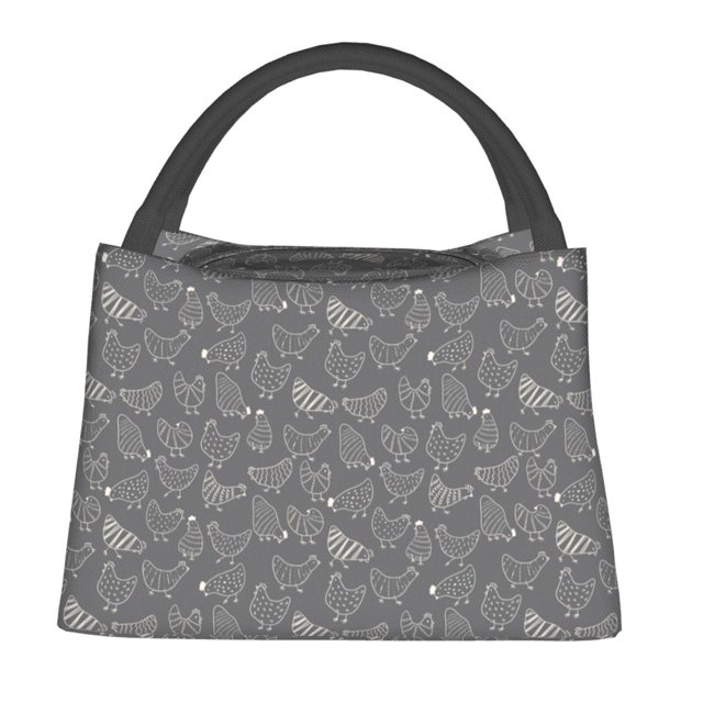 Fotbe Funny Chicken Bolsa Térmica Portátil con Estampado, Bolsa de Entrega de Alimentos Aislada, Bolsa Reutilizable de Gran Capacidad para Comidas y Supermercado