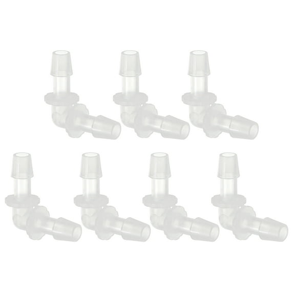 Uxcell 5/16" Plastic Hose Barb 90 Degree Elbow 7 Pack Barb Fittings 2 Way Equal Barbed Joint Splicer Mender Adapter Union Adapter