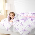 thumbnail image 3 of Erosebridal Girls Fashion Ribbon Twin Comforter Sets, Purple Bow Bedding Set, Pink Reversible, 2-Piece, 3 of 6
