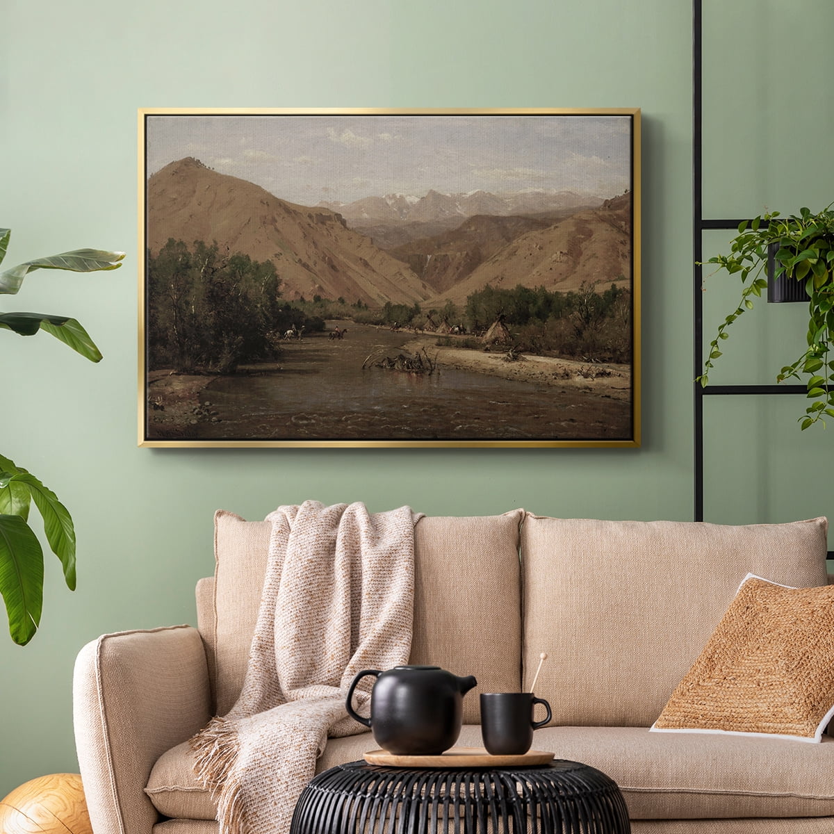 Vintage Landscape-CCXXVI By Wexford Home Framed in Gold Wood Gallery Wrapped Canvas 27 in. x 41 in.