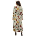 thumbnail image 2 of FKELYI Retro Leaf Flower Print Fall Maxi Dress for Women Long Sleeve V Neck Wedding Guest Dresses Flowy A-Line Elegant Dress with Pockets, M, 2 of 6