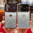 thumbnail image 2 of Compatible with Samsung Galaxy A25 5g Plating Cute Heart Phone Case,Gradient Glitter Bling Clear A25 Case Women Full Camera Lens Protection Soft Cover (Silver, Samsung Galaxy A25), 2 of 7
