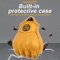 thumbnail image 4 of MJMOTO Vintage Leather Motorcycle Gloves Half Finger Touchscreen Off Road Riding Gloves with Hard Shell Protection Breathable Motorcyclist Gloves, 4 of 7
