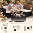 thumbnail image 4 of Outsunny Sectionnel d'Extérieur de Patio 5 Pcs avec Coussin, Crème, 4 of 10